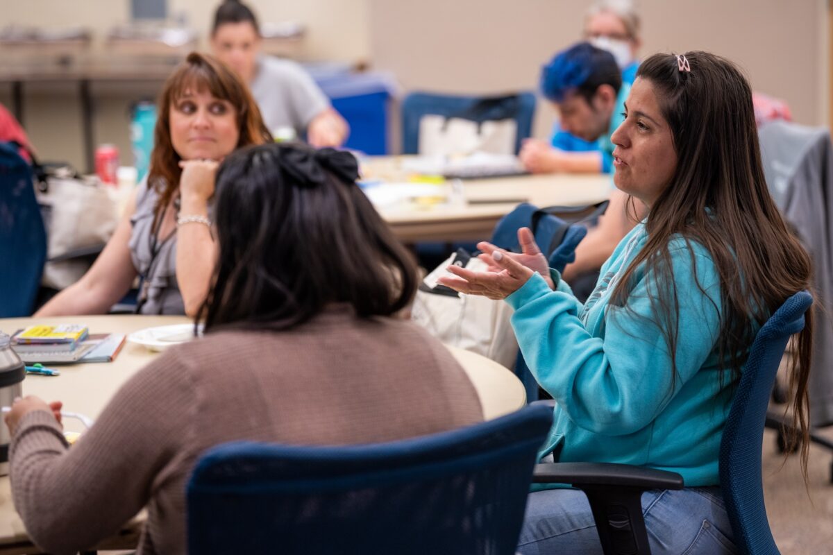 Early childhood providers participating in a workshop